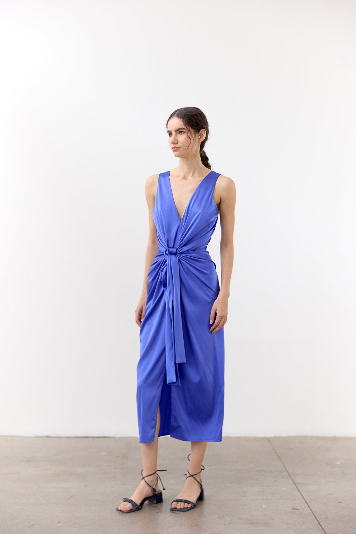 Vestido Anudado Seda - Lirio