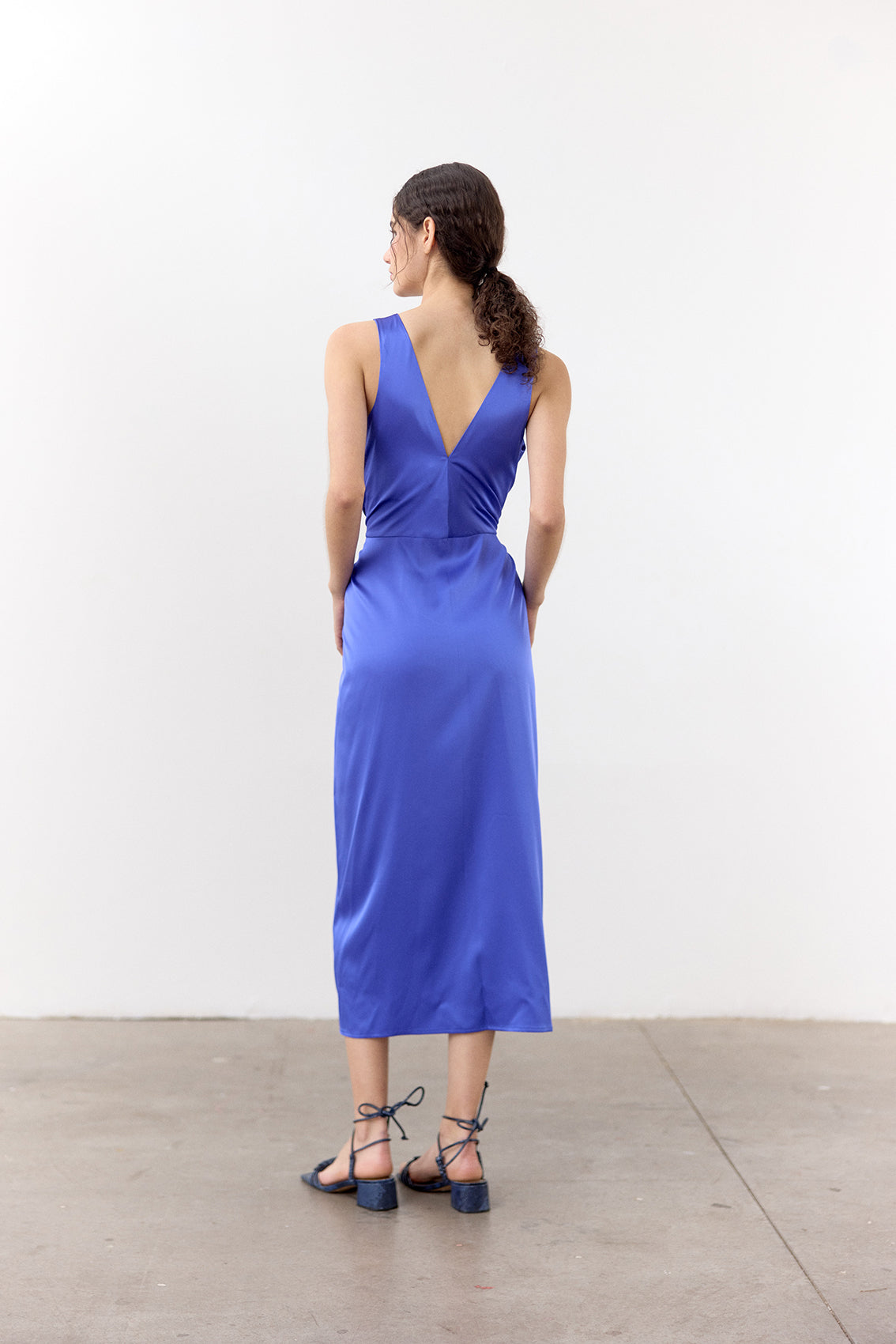 Vestido Anudado Seda - Lirio