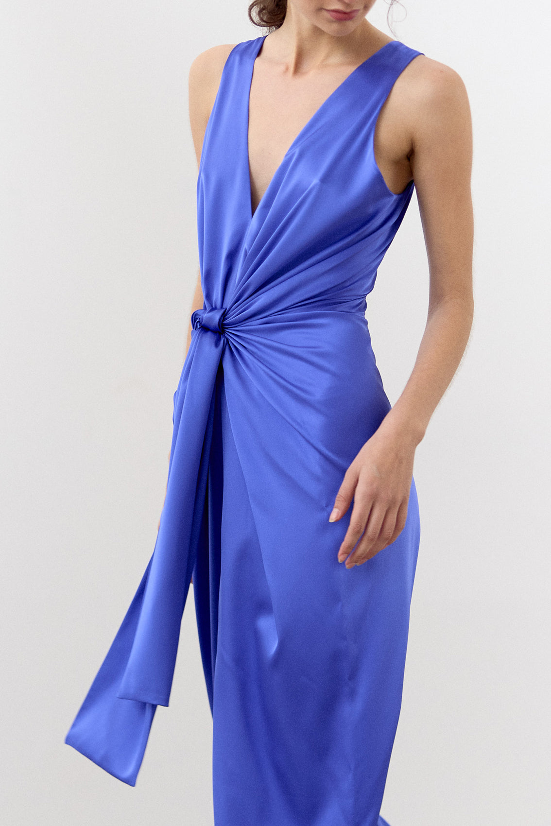 Vestido Anudado Seda - Lirio