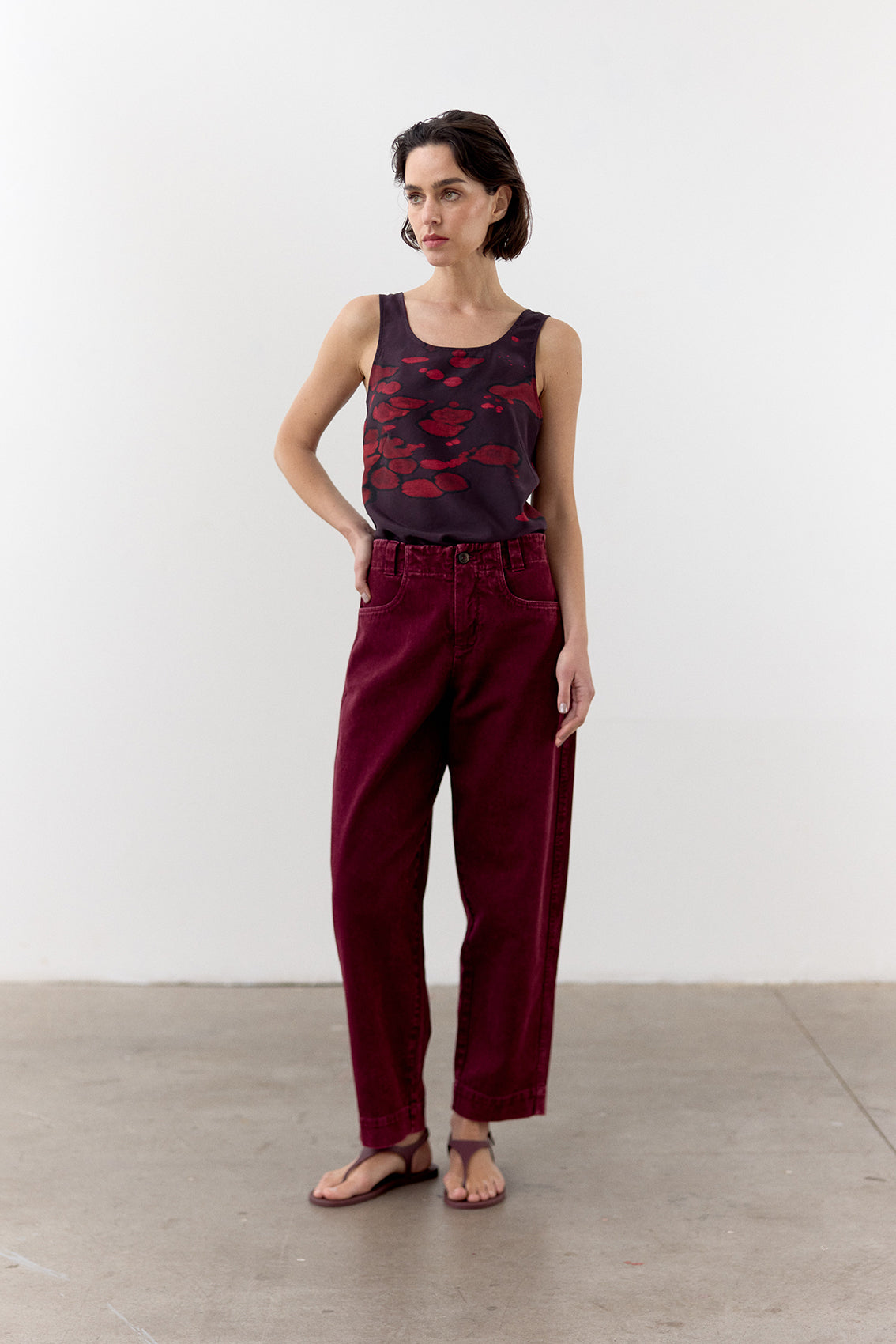 Pantalón Utilitario Gabardina - Vino