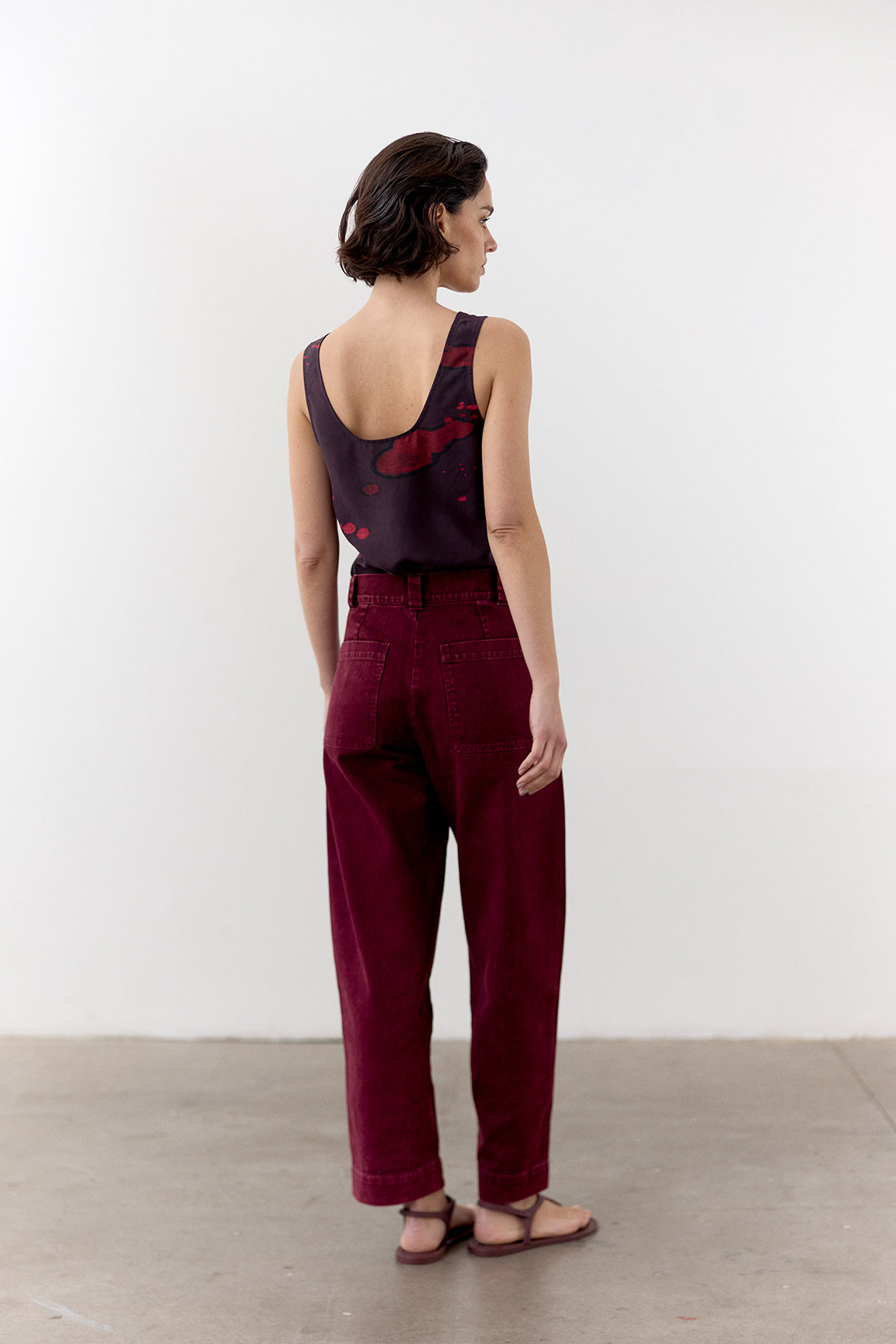 Pantalón Utilitario Gabardina - Vino