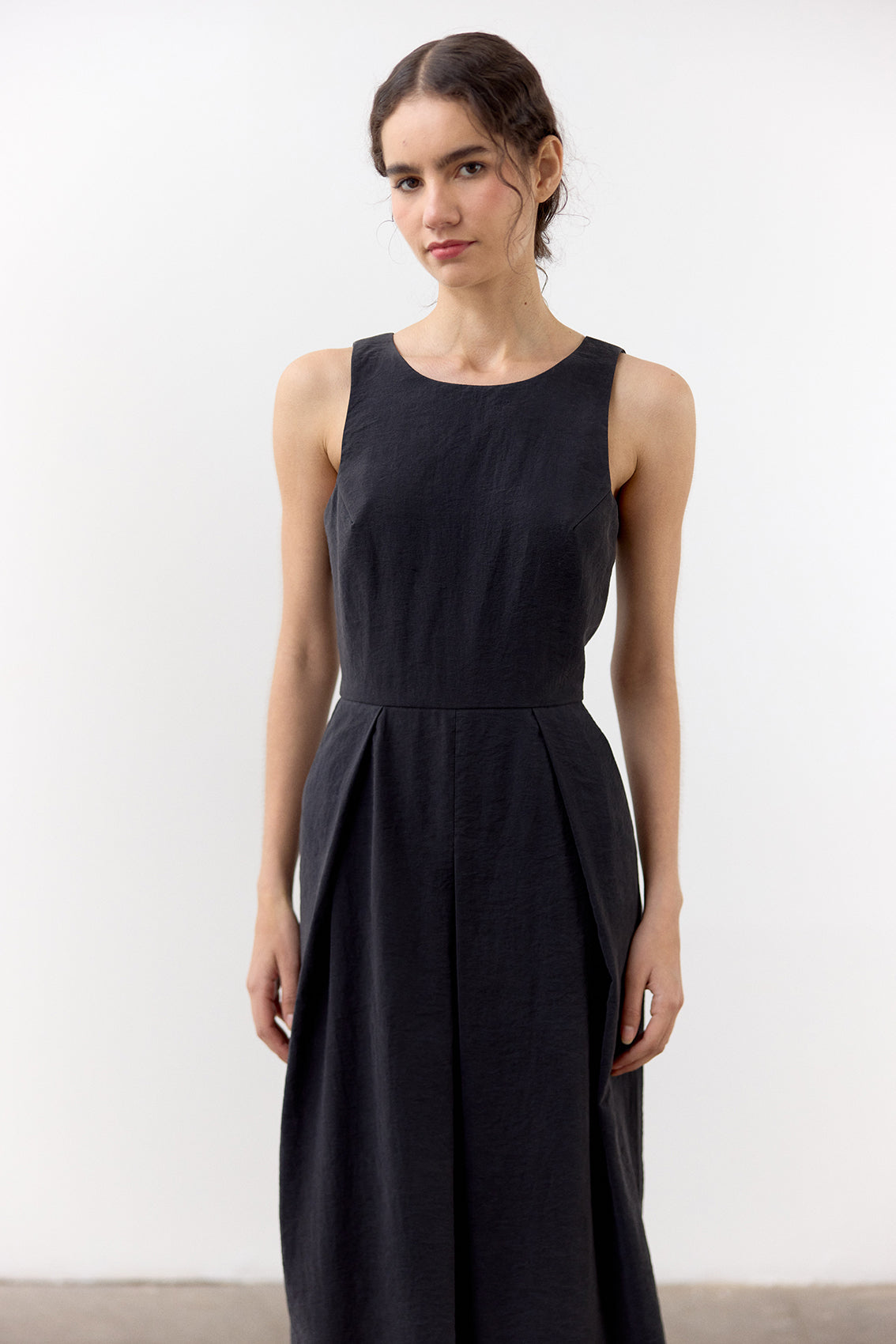 Vestido Seda Rugosa - Ónix
