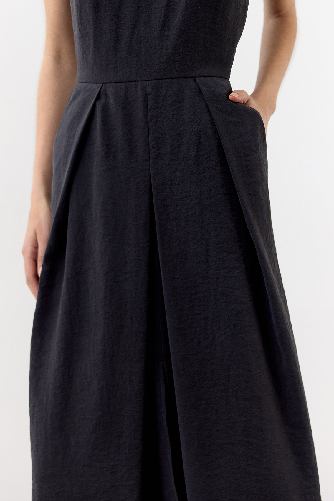 Vestido Seda Rugosa - Ónix
