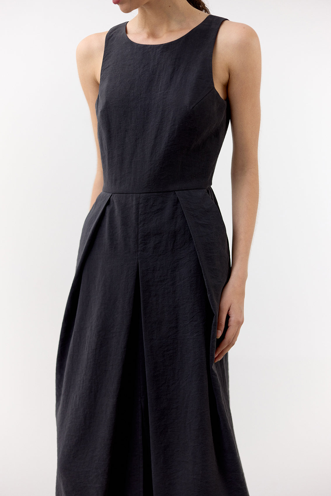 Vestido Seda Rugosa - Ónix