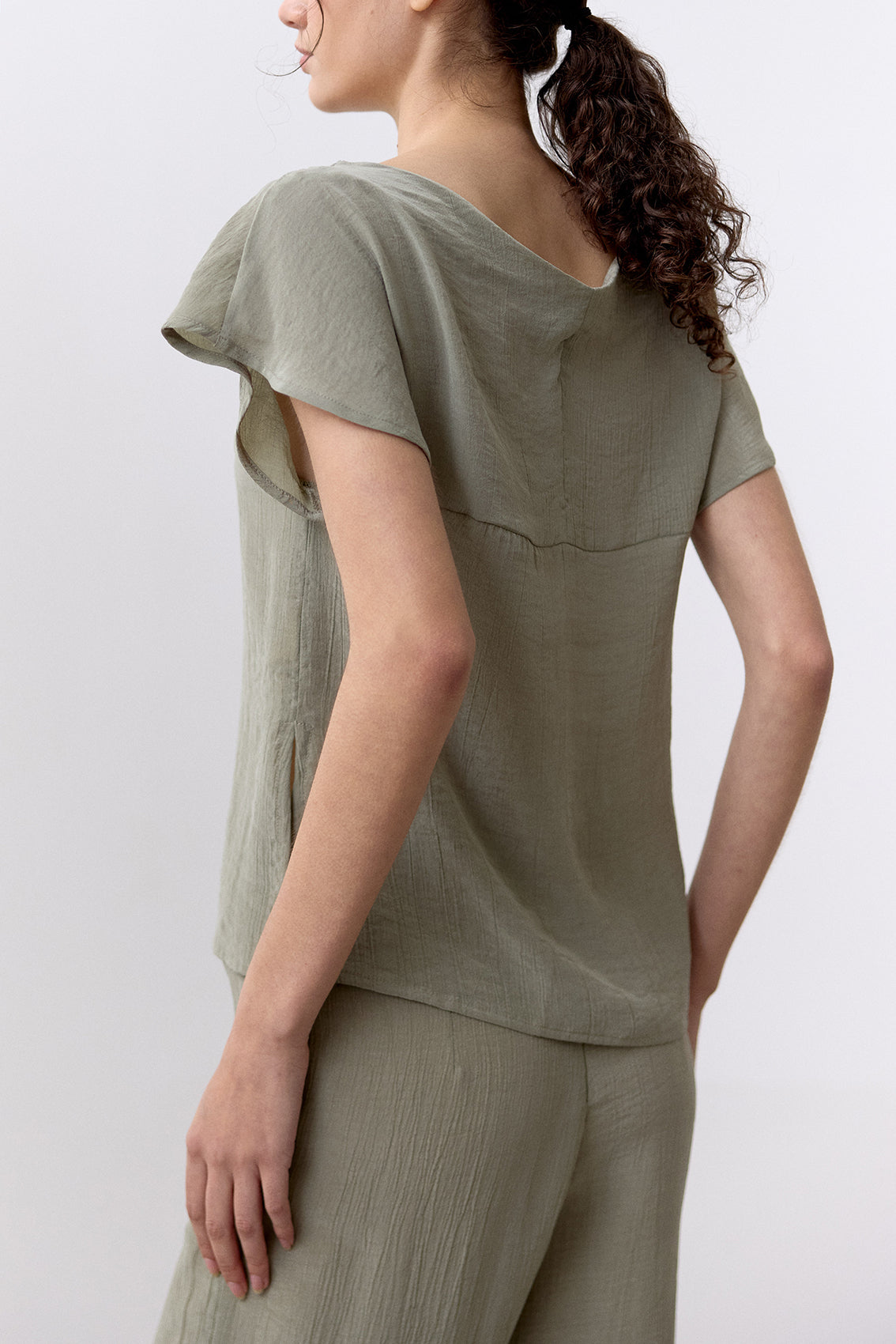 Top Lyocell Corrugado - Musgo