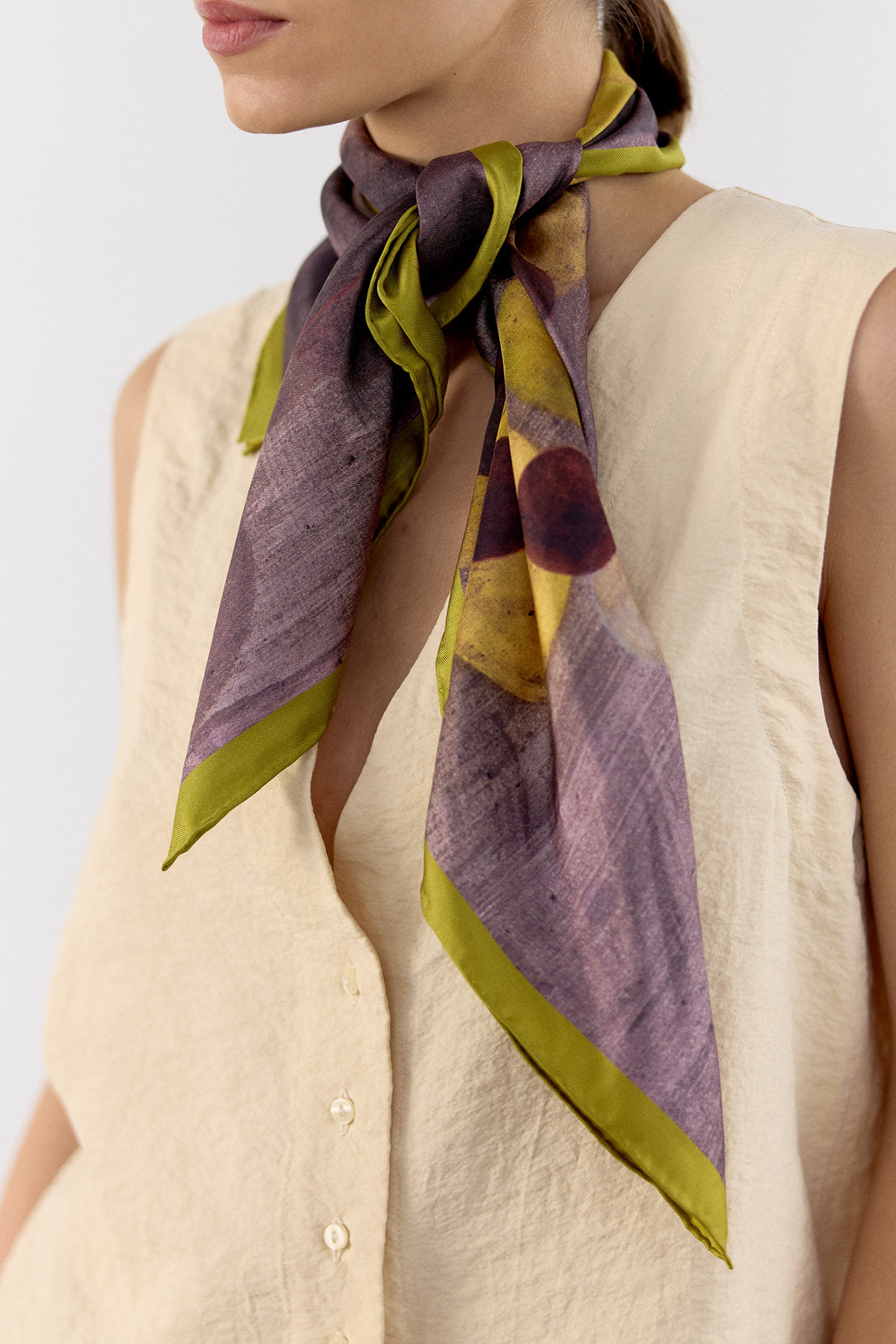 Medium Silk Printed Scarf - Paula Subercaseaux • SISA
