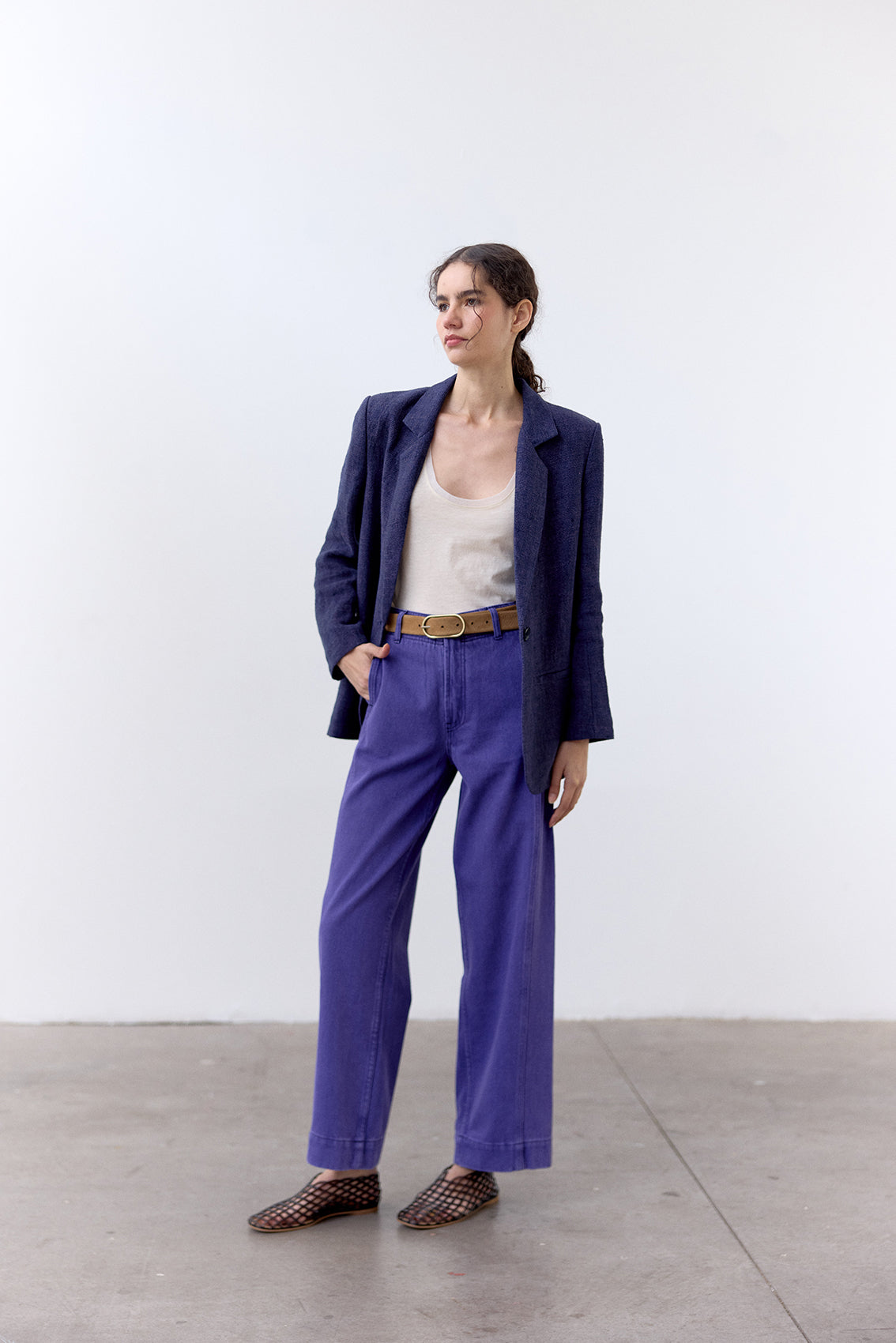 Chaqueta Sastre Lino - Arándano