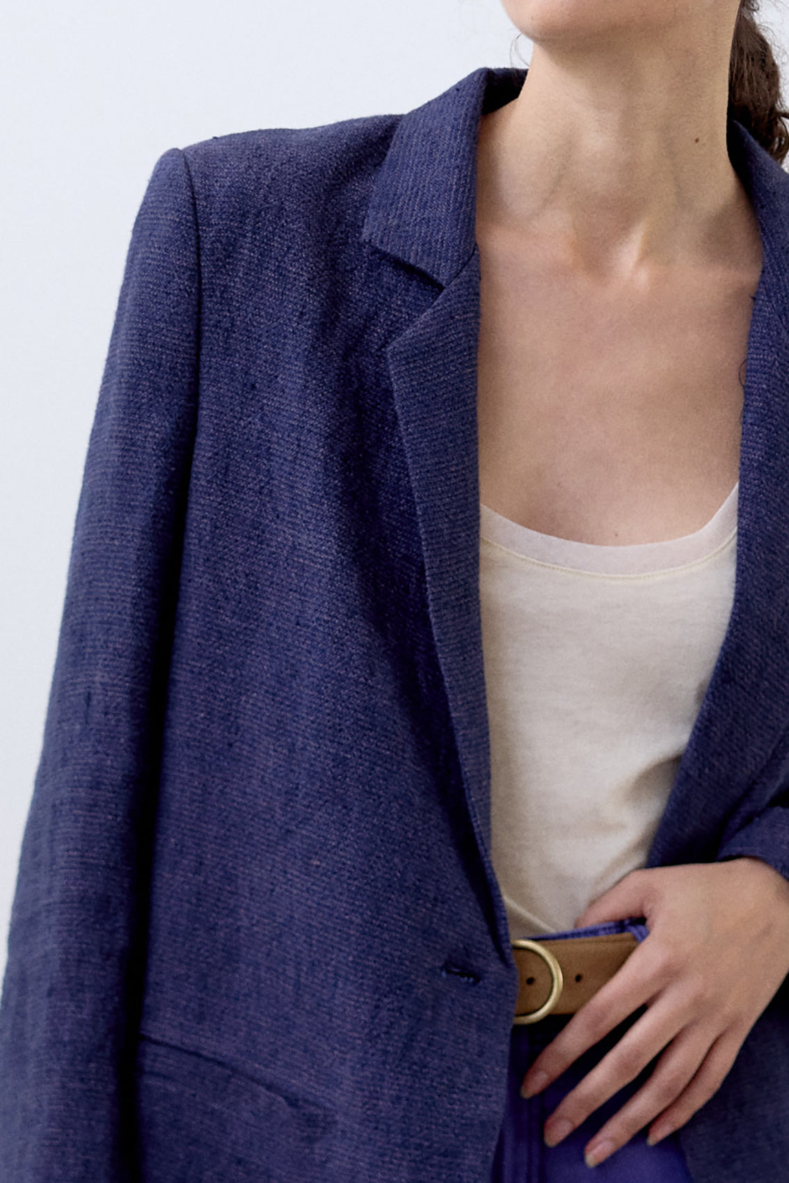 Chaqueta Sastre Lino - Arándano