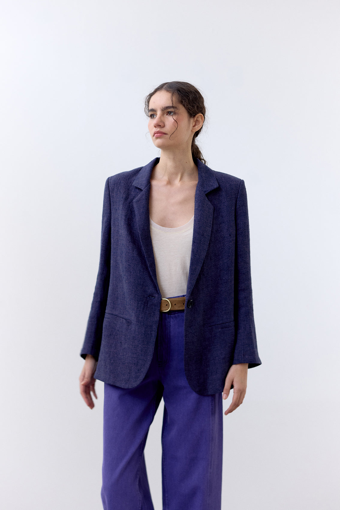 Chaqueta Sastre Lino - Arándano