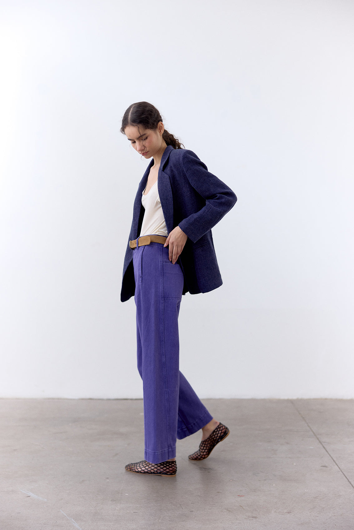 Chaqueta Sastre Lino - Arándano
