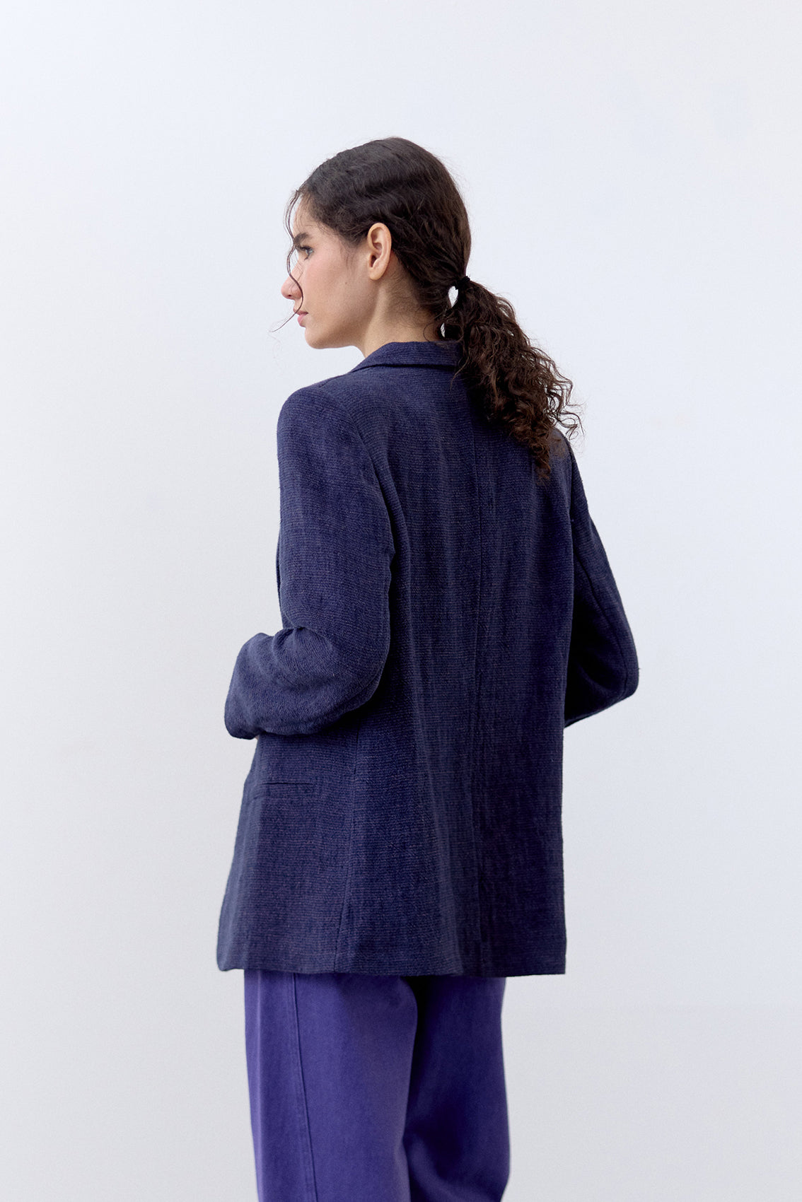Chaqueta Sastre Lino - Arándano