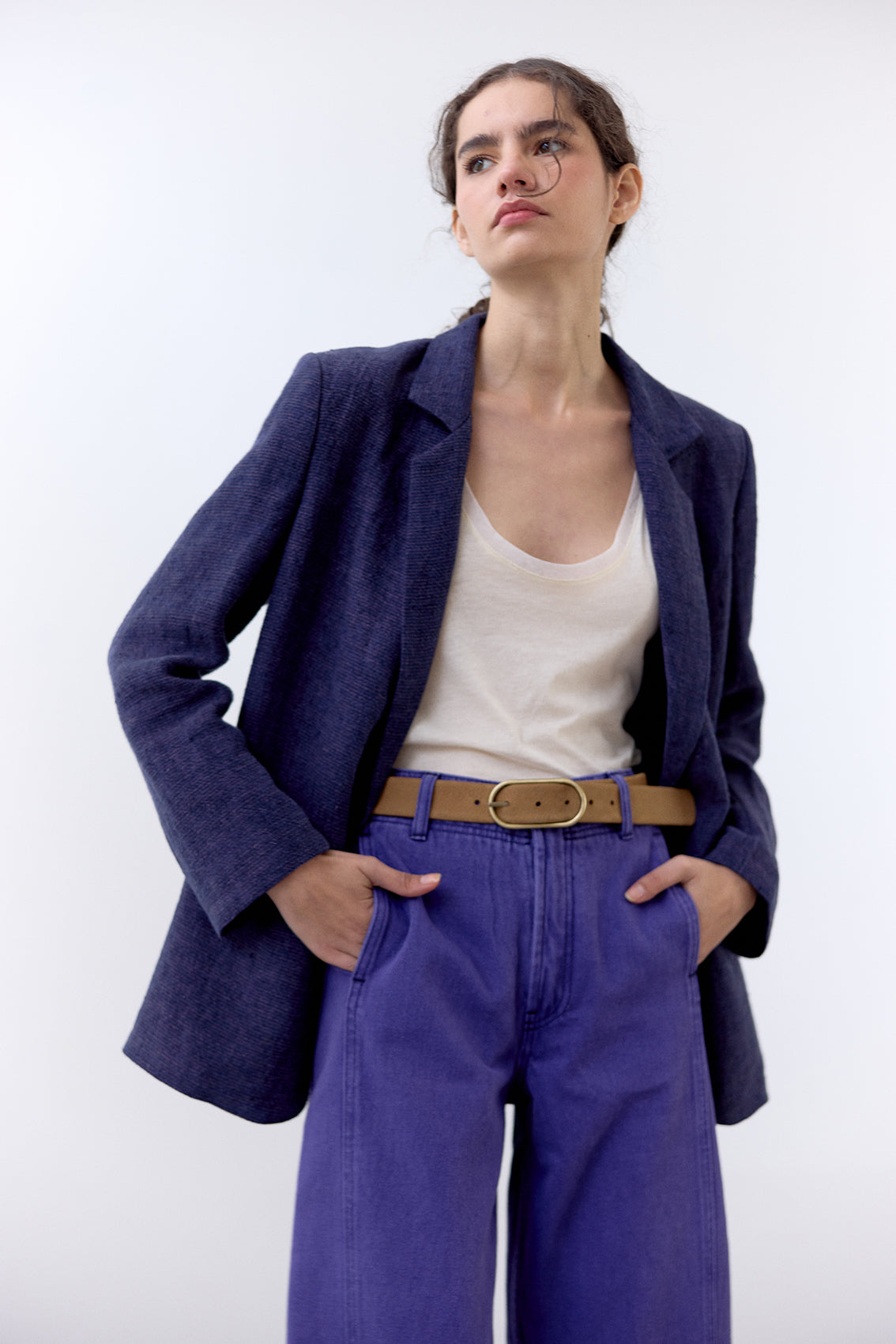 Chaqueta Sastre Lino - Arándano
