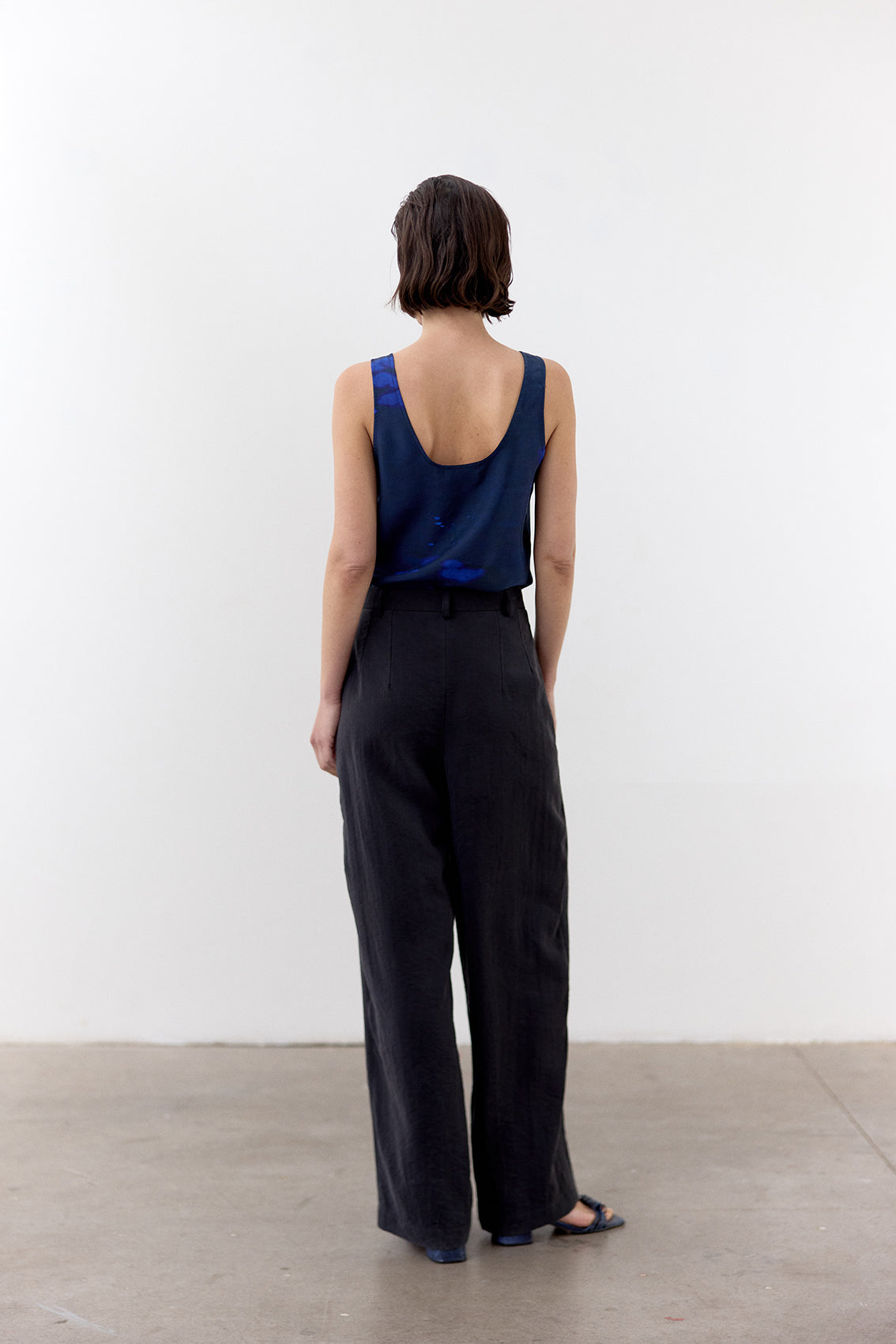 Pantalón Seda Rugosa - Ónix