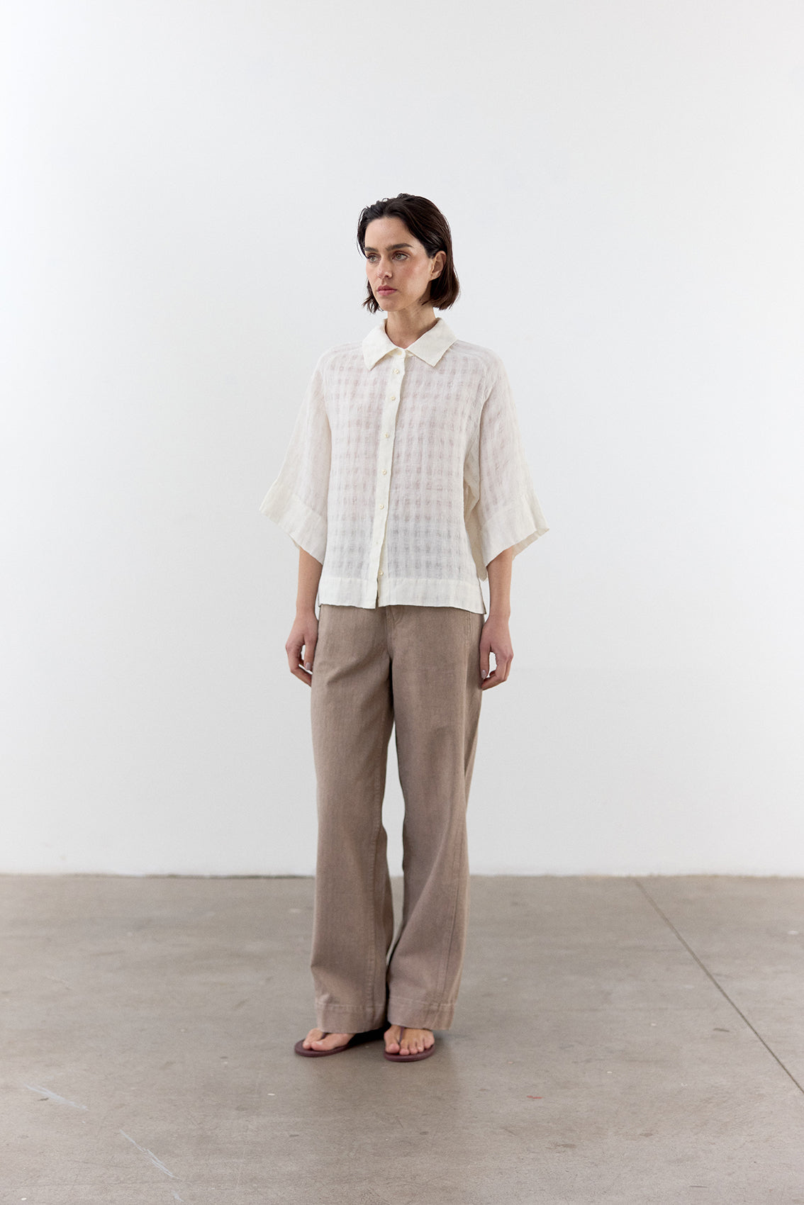 Blusa Gingham Raglan Lino - Sal