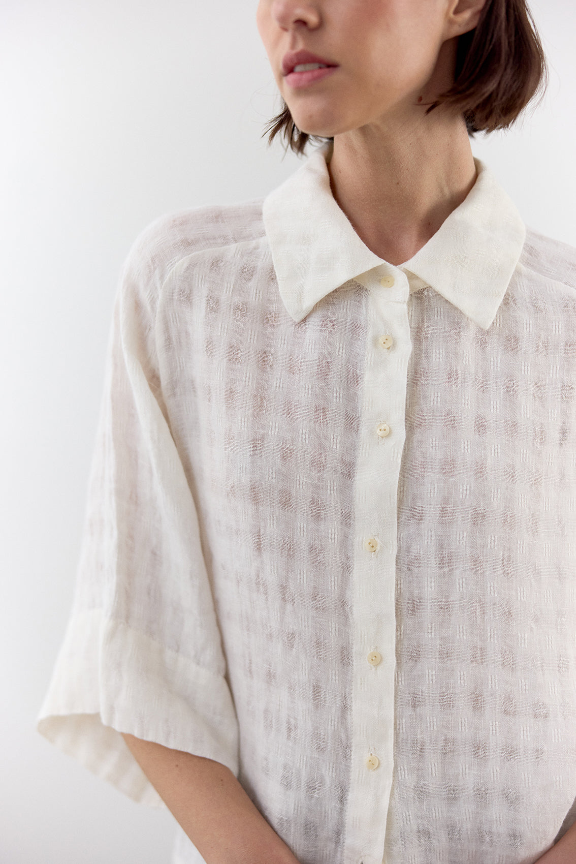 Blusa Gingham Raglan Lino - Sal