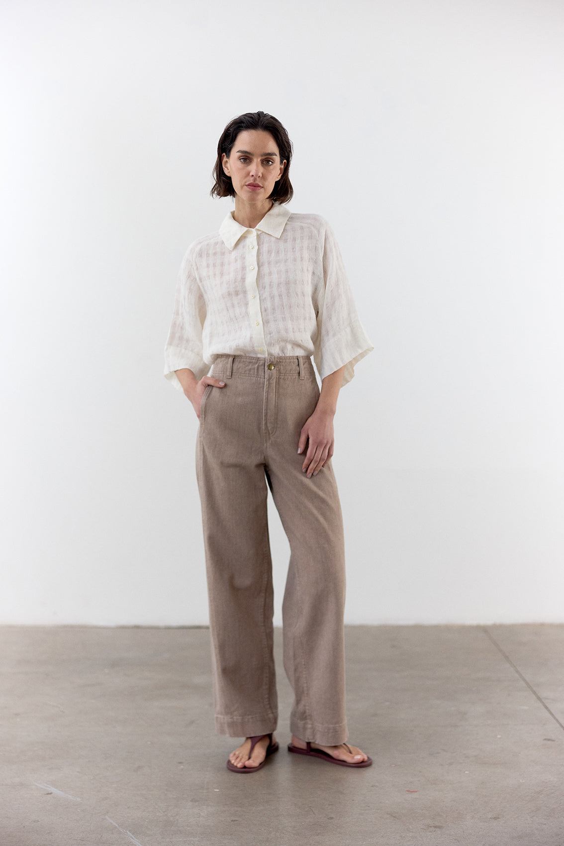 Jeans Recto Denim Reciclado - Taupe