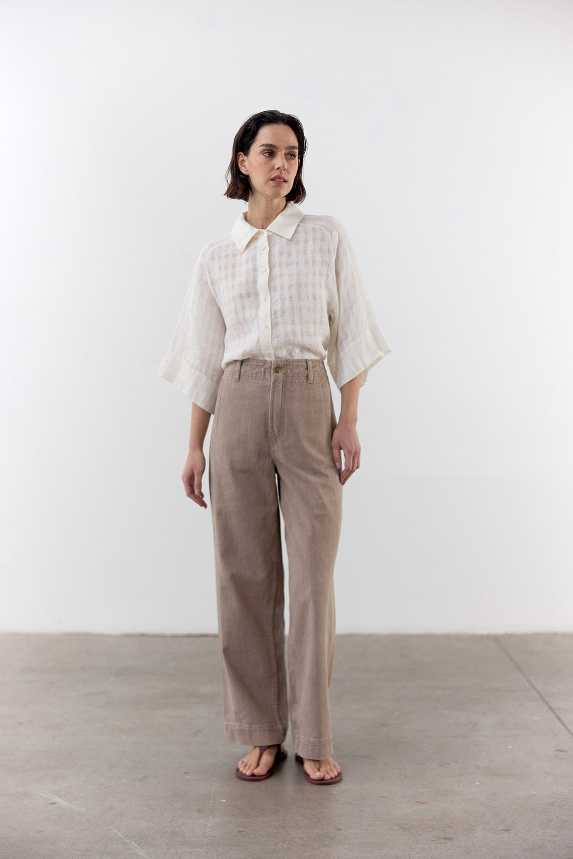 Blusa Gingham Raglan Lino - Sal