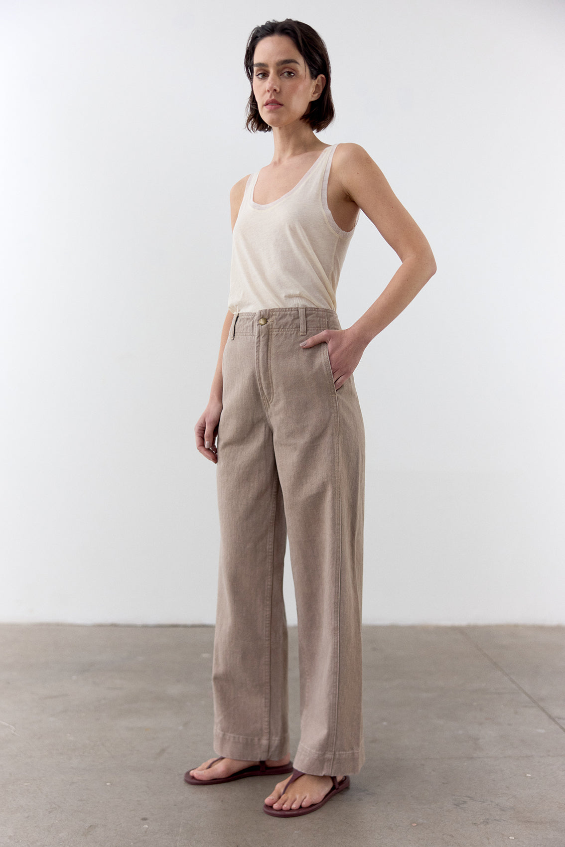 Jeans Recto Denim Reciclado - Taupe