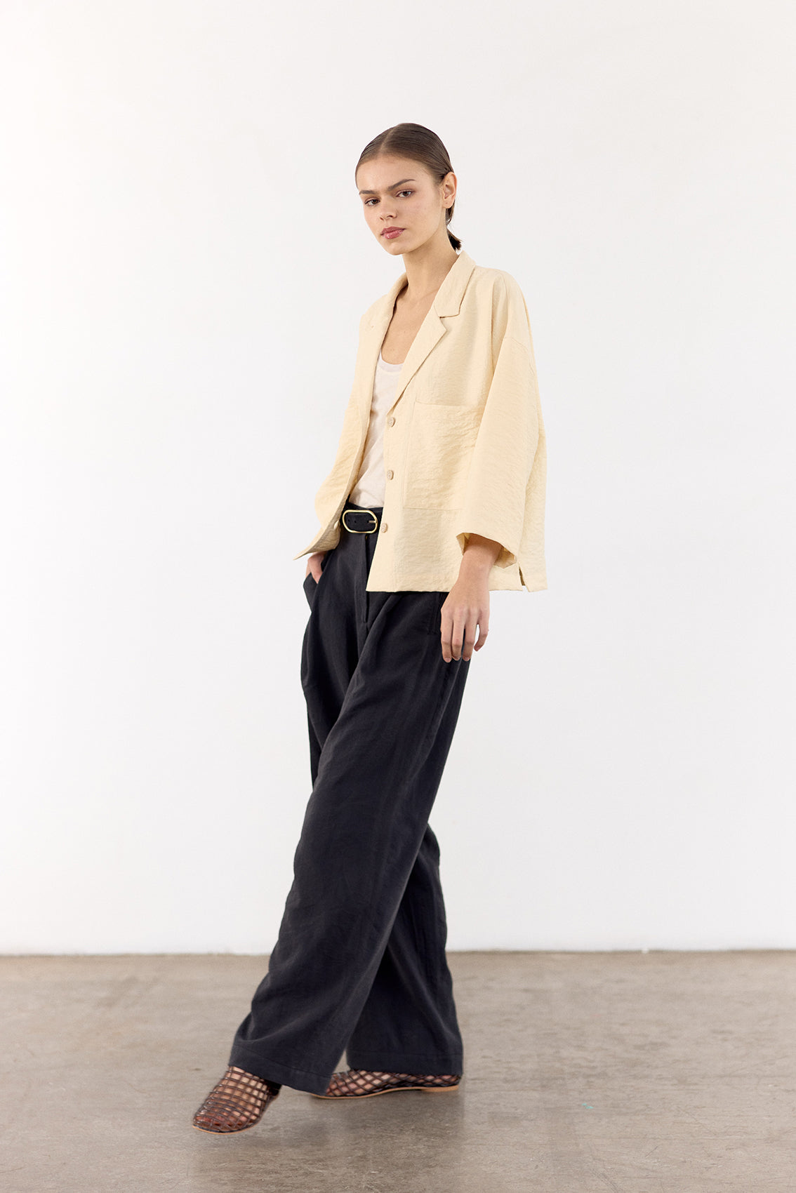 Sobrecamisa Seda Rugosa - Mantequilla