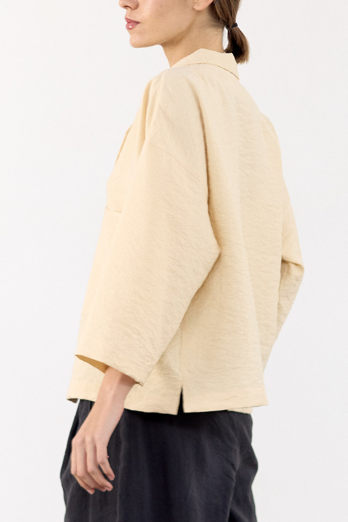 Sobrecamisa Seda Rugosa - Mantequilla
