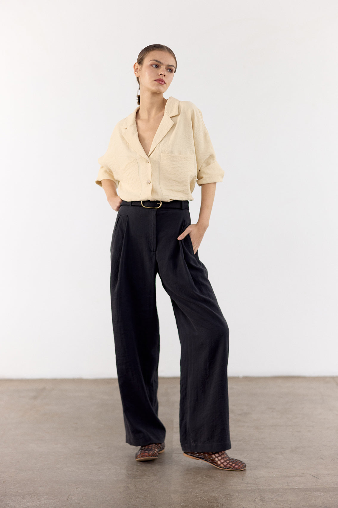 Sobrecamisa Seda Rugosa - Mantequilla