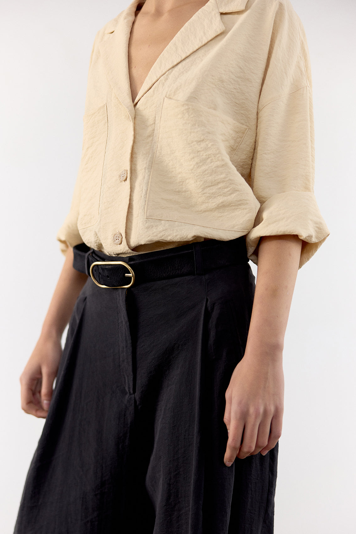 Sobrecamisa Seda Rugosa - Mantequilla