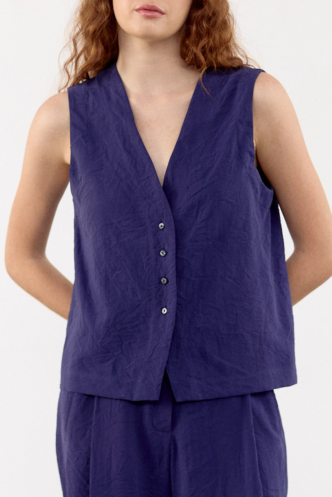 Top Vest Seda Rugosa - Arándano