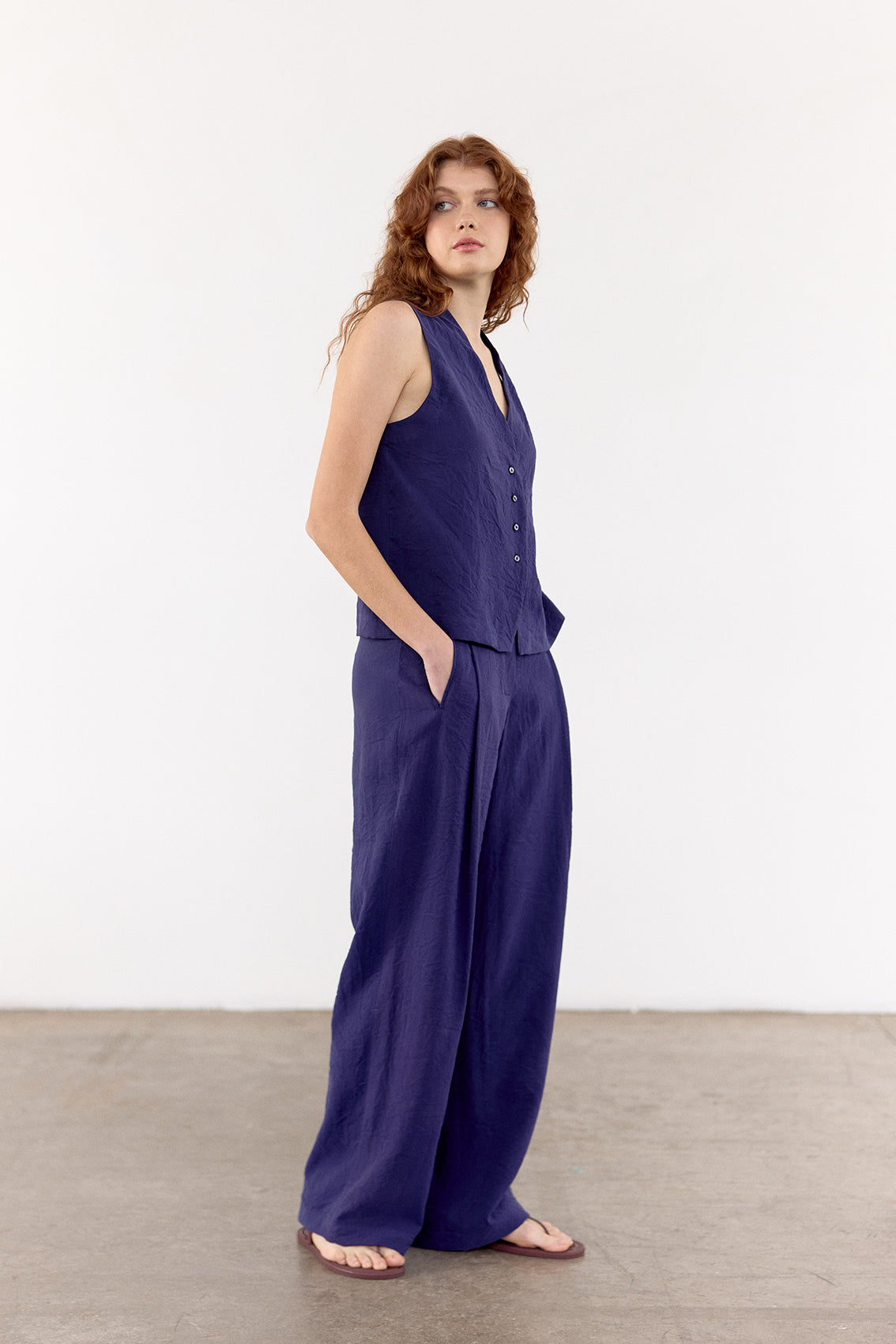 Top Vest Seda Rugosa - Arándano