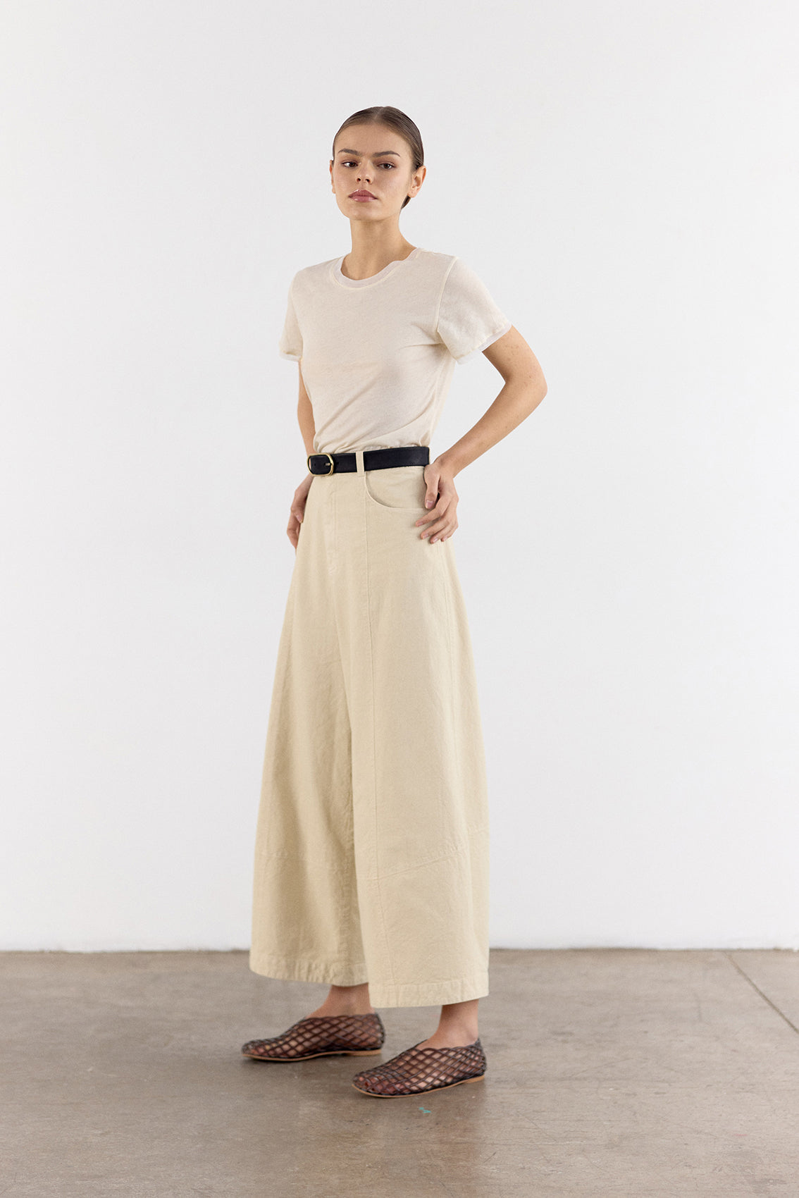 Polera Crew Algodón Pima - Mantequilla