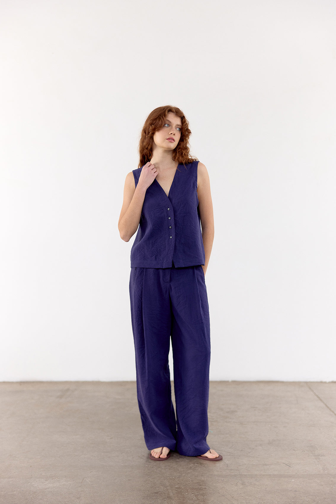Top Vest Seda Rugosa - Arándano