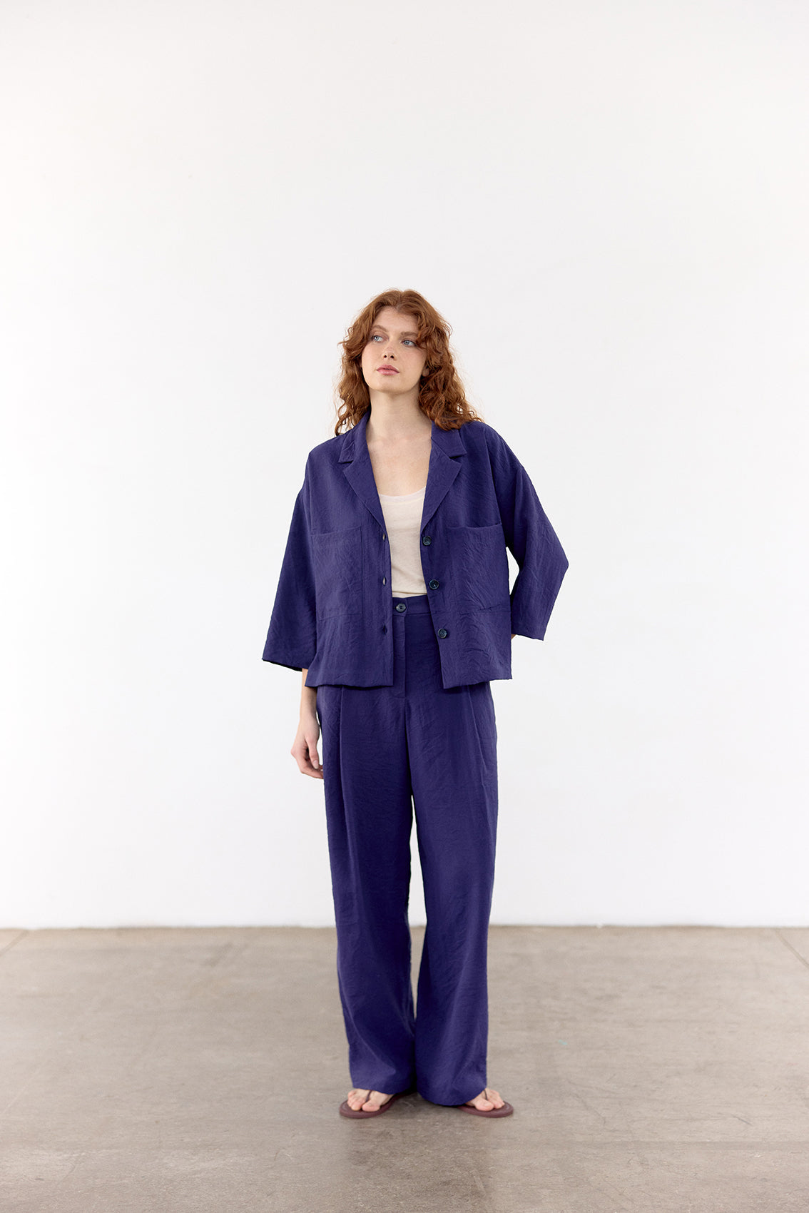 Sobrecamisa Seda Rugosa - Arándano