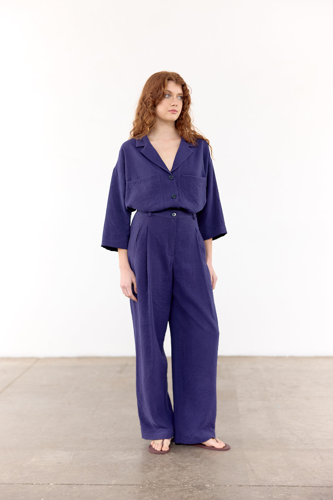Sobrecamisa Seda Rugosa - Arándano