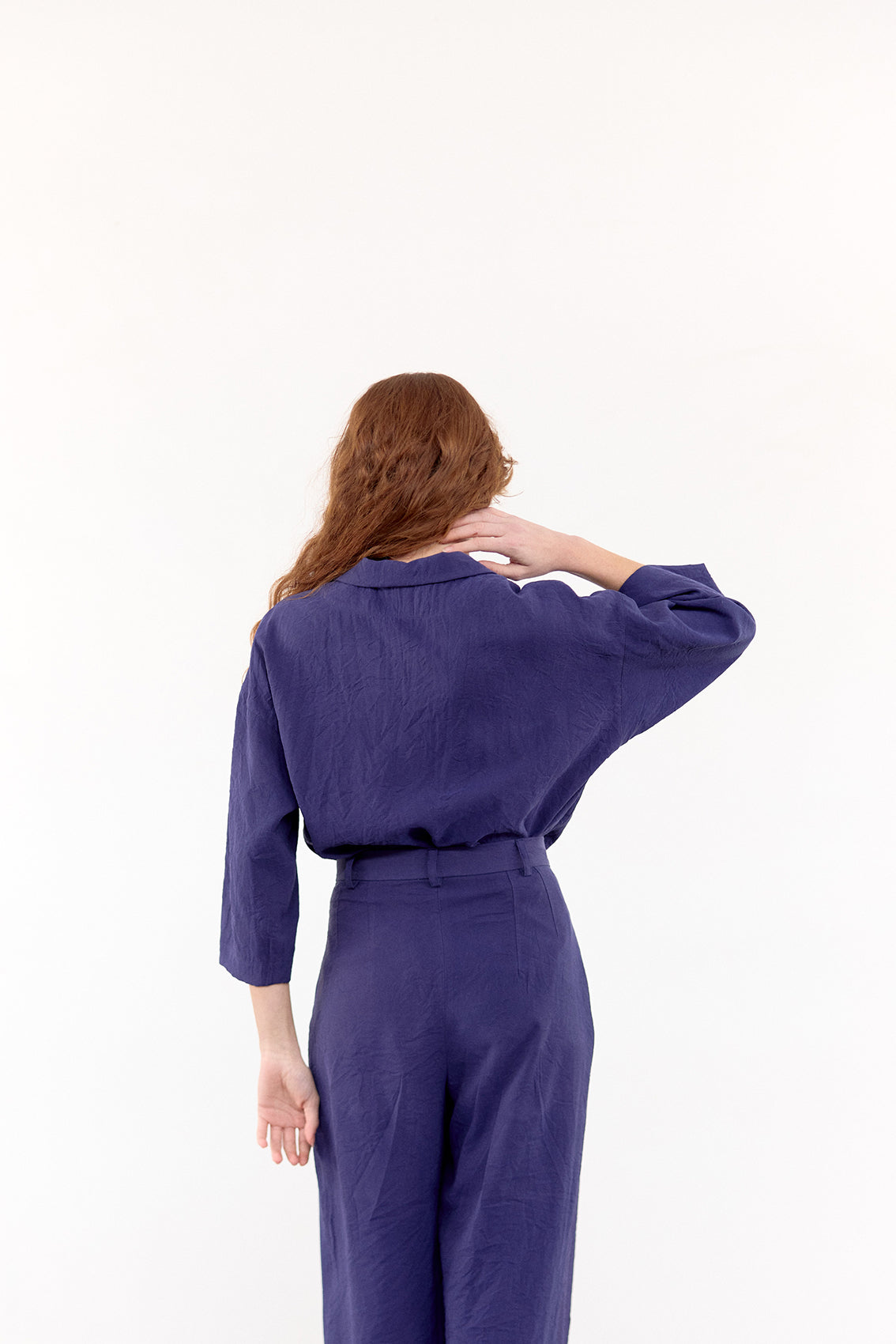 Sobrecamisa Seda Rugosa - Arándano