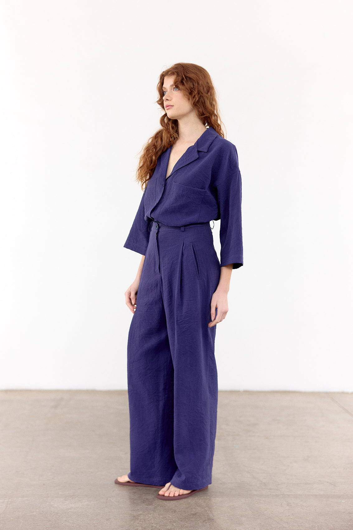 Sobrecamisa Seda Rugosa - Arándano