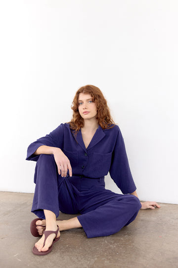 Sobrecamisa Seda Rugosa - Arándano