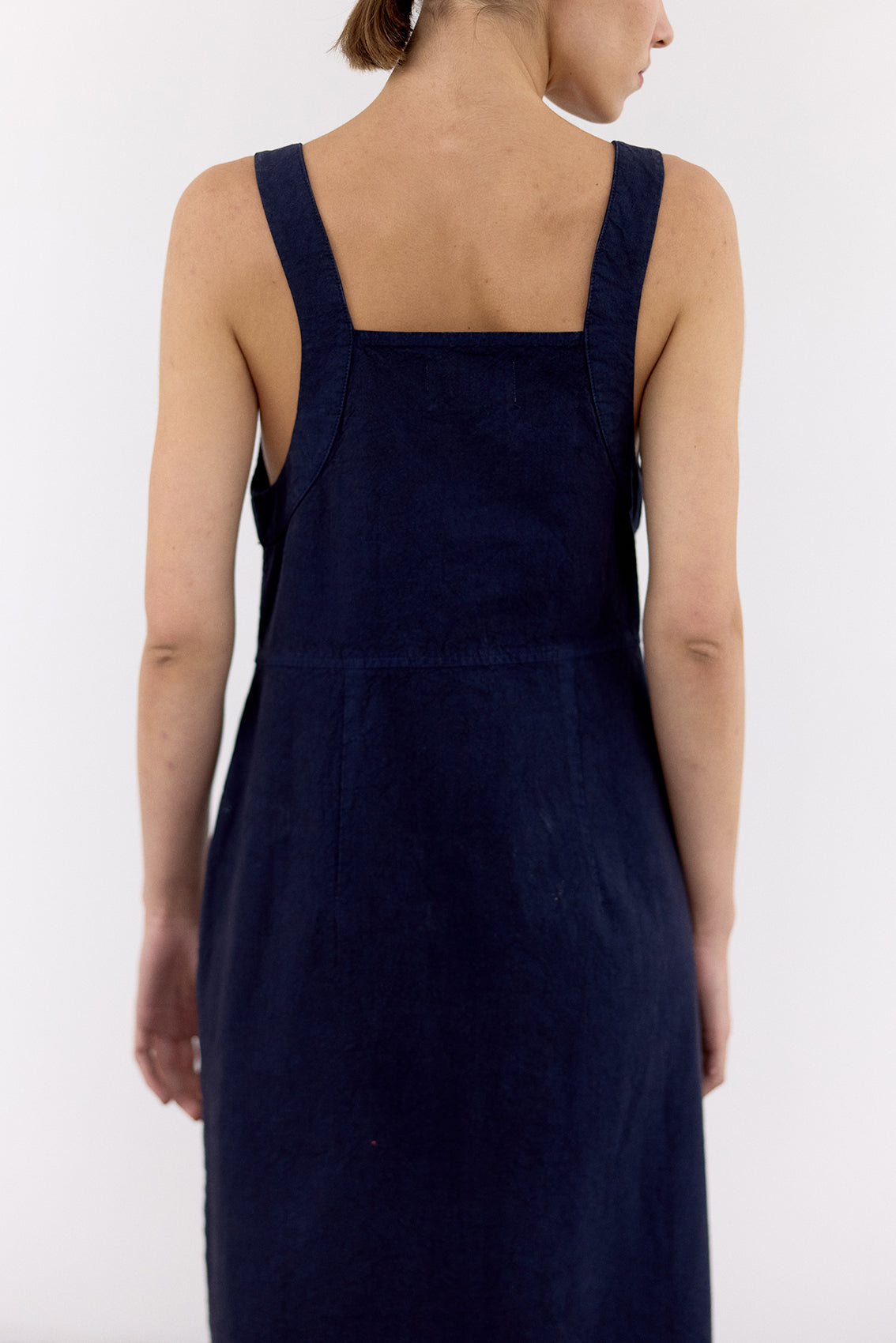 Vestido Utilitario Algodón Rugoso - Medianoche