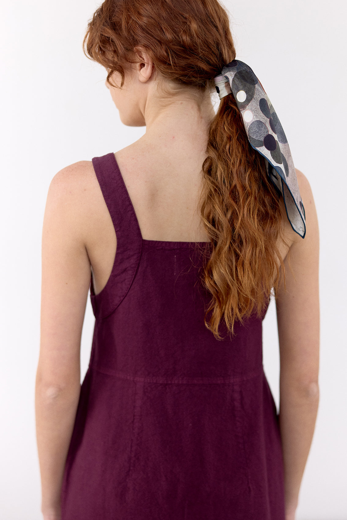 Vestido Utilitario Algodón Rugoso - Vino