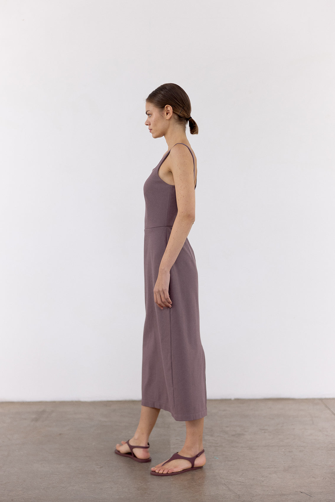 Vestido Escote Cuadrado Algodón - Trufa