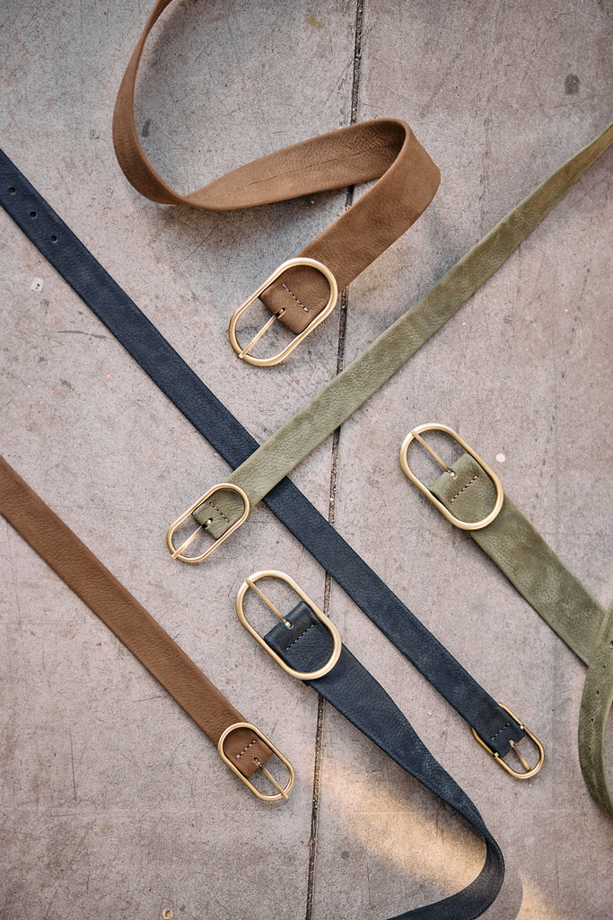 Wide Nubuck Leather Belt - Trufa