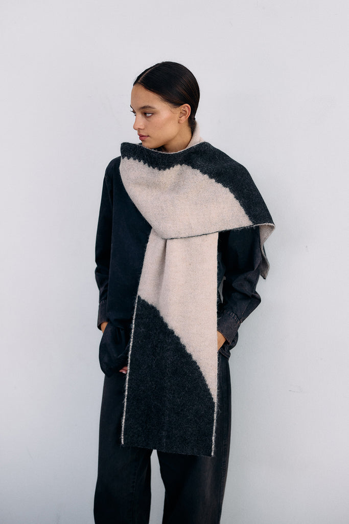 Felted Alpaca Scarf Semicircles