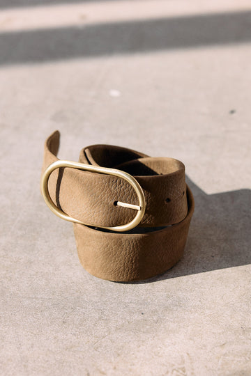 Wide Nubuck Leather Belt - Trufa