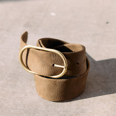 Wide Nubuck Leather Belt - Trufa