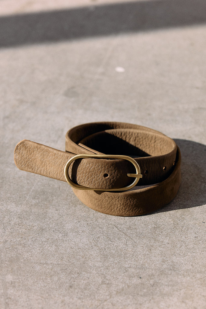 Thin Nubuck Leather Belt - Trufa