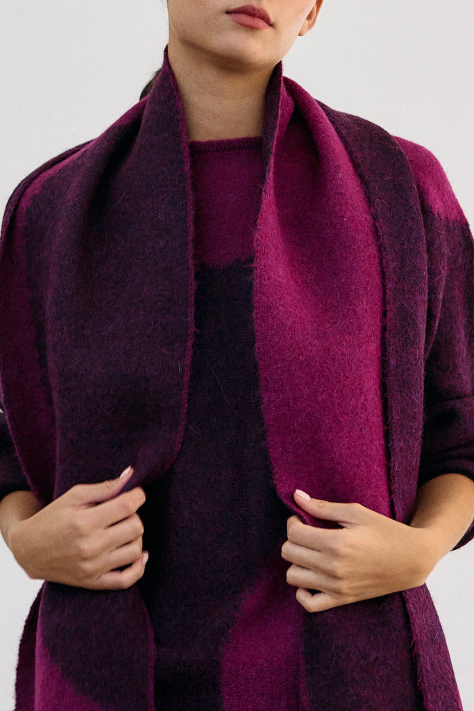 Felted Alpaca Scarf Semicircles