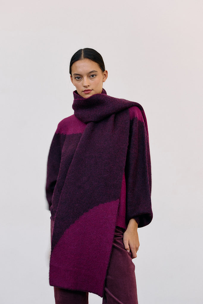 Felted Alpaca Scarf Semicircles