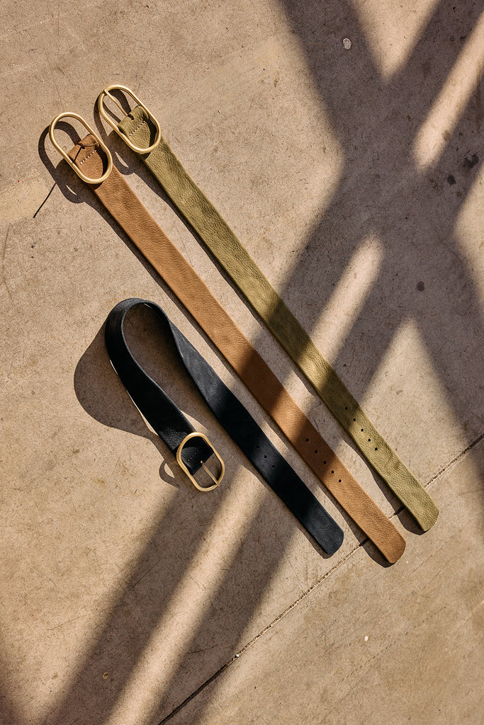 Wide Nubuck Leather Belt - Trufa