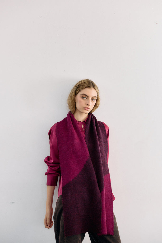 Felted Alpaca Scarf Semicircles