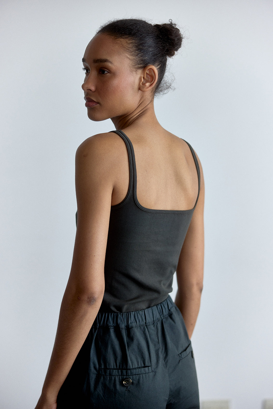 Top Escote Cuadrado Algodón Pima - Pizarra