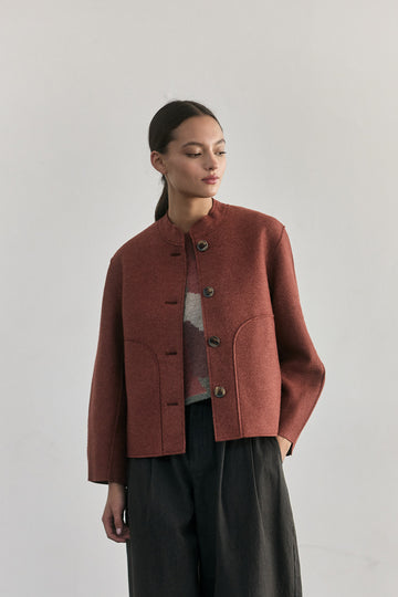 Felted Alpaca/Wool Jacket - Brick