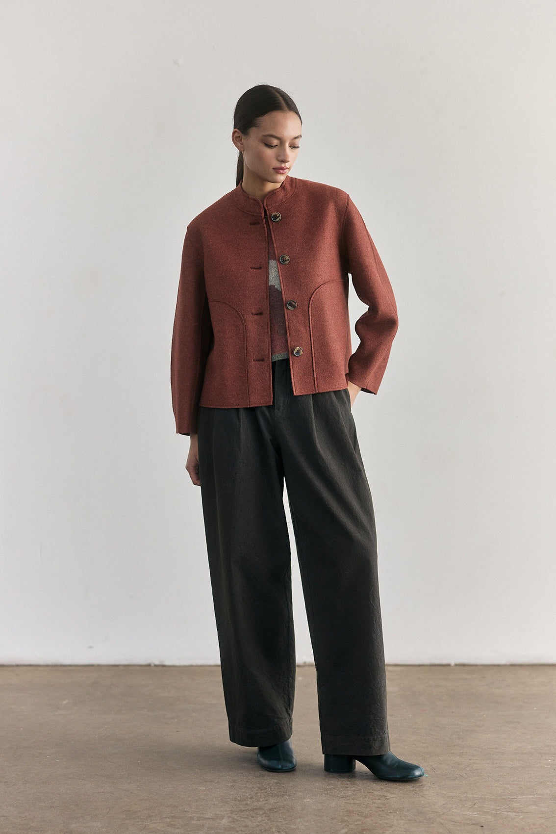 Pantalón Pinzado Algodón Rugoso - Pizarra